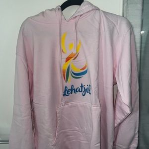 light pink hoodie from the brand Independent Trading Company. Size M